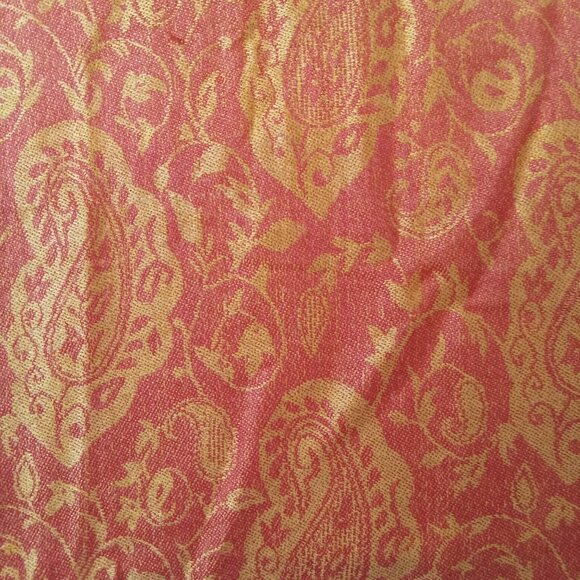 Orange Paisley Cashmere Slik Scarf Shawl Wrap Stole Silk Soft Women Warm 28 x 70 - Picture 10 of 16